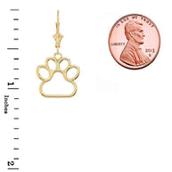 Dainty Dog Paw Print LeverBack Earring (Available in Yellow/Rose/White Gold)