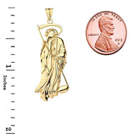 Musical Grim Reaper Pendant Necklace in Gold (Yellow/Rose/White)