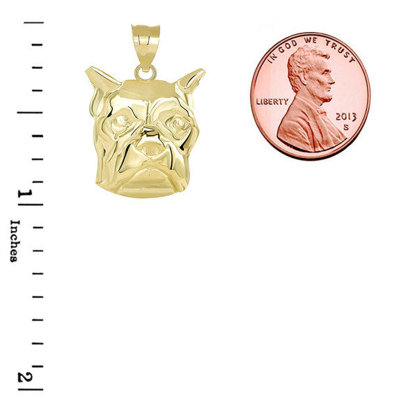 Boxer Dog Head Pendant Necklace in Gold (Available in Yellow/Rose/White Gold)