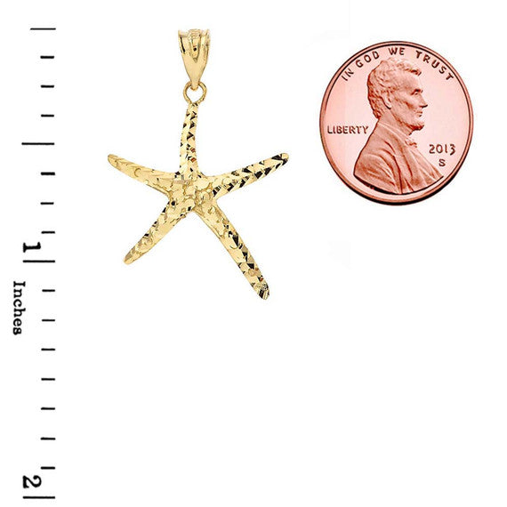 Gold Starfish Pendant Necklace (Available in Yellow/Rose/White)