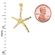 Gold Starfish Pendant Necklace (Available in Yellow/Rose/White)