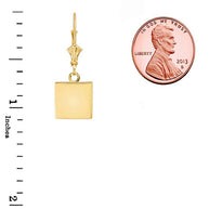 Solid Simple Square Shaped Leverback Earrings(Available in Yellow/Rose/White Gold)
