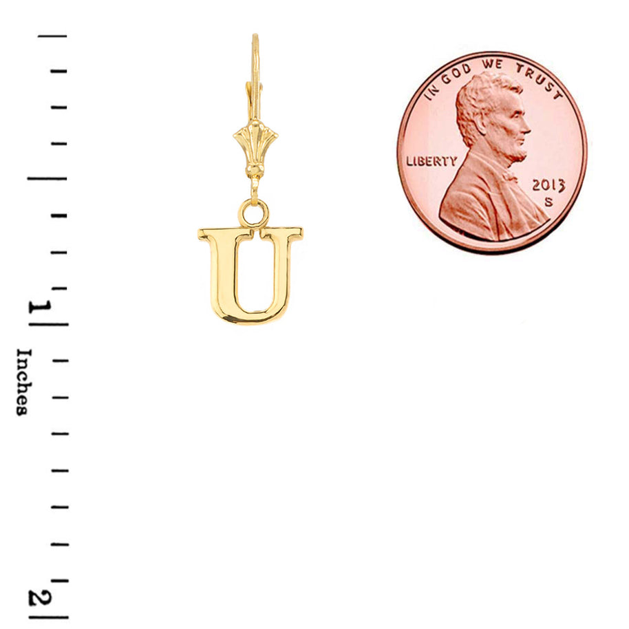 Initial Earrings in 14K (Available in Yellow/Rose/White Gold)