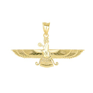 Gold Faravahar Persian Zoroastrian Pendant Necklace (Available in Yellow/Rose/White Gold)