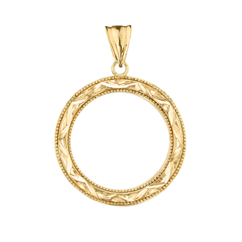 Gold Chic Sparkle Cut Circle of Life Pendant Necklace(Available In Yellow/Rose/White Gold)