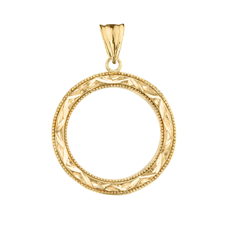 Gold Chic Sparkle Cut Circle of Life Pendant Necklace(Available In Yellow/Rose/White Gold)