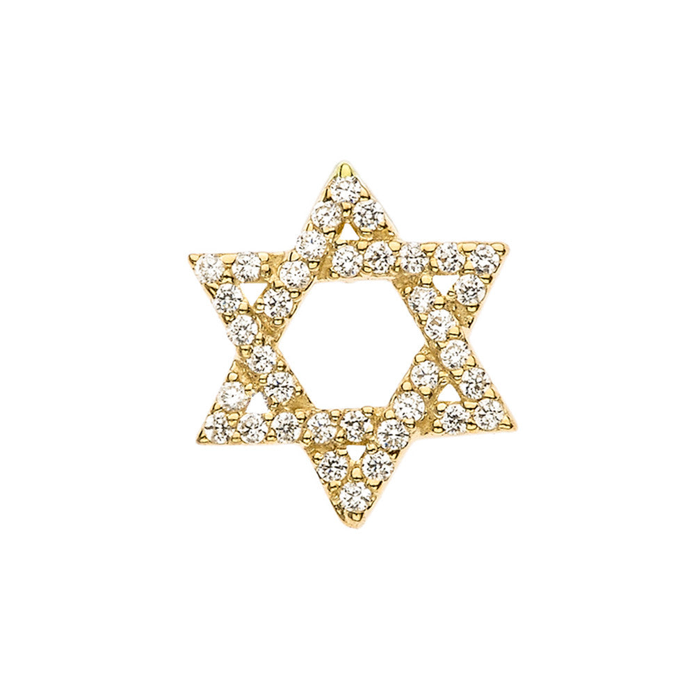 Gold Jewish Star of David with Hidden Bail Pendant Necklace(Available In Yellow/Rose/White Gold)