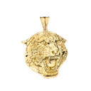 Gold Bold Jaguar Statement Pendant Necklace (Large)(Available In Yellow/Rose/White Gold)