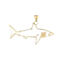 Shark Cut Out Pendant Necklace In Gold (Yellow/Rose/White)