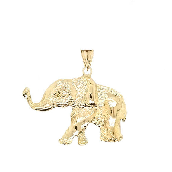 Gold Elephant Lucky Pendant Necklace (Available in Yellow/Rose/White Gold)
