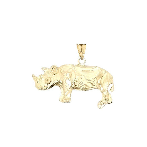 Rhino Pendant Necklace In Gold (Yellow/Rose/White)