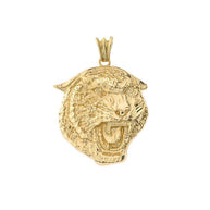 Solid Gold Bold Jaguar Statement Pendant Necklace (Available in Yellow/Rose/White Gold)