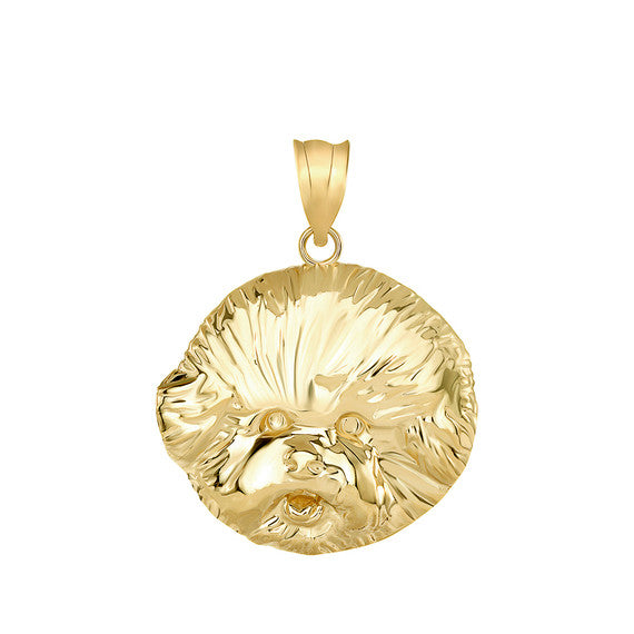 Bichon Frise Dog Head Pendant Necklace in Gold (Available in Yellow/Rose/White Gold)
