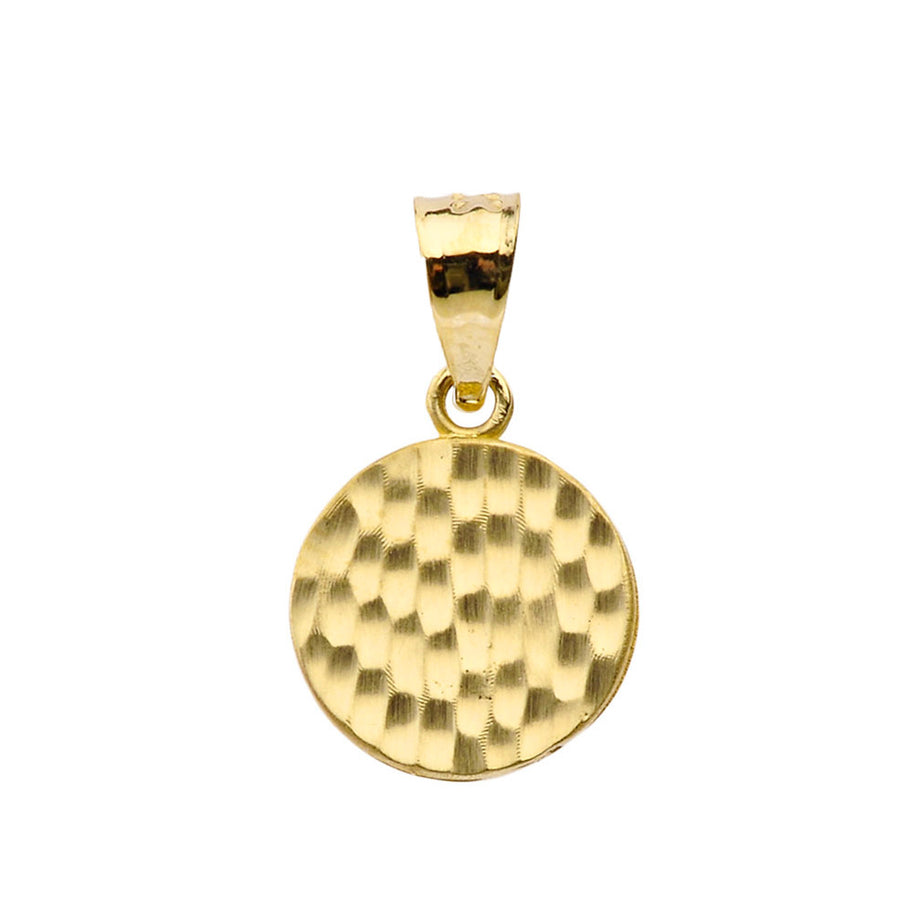 Hammered Gold Medallion Necklace (Available in Yellow Gold, Rose Gold, White Gold)