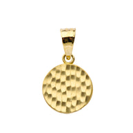 Hammered Gold Medallion Necklace (Available in Yellow Gold, Rose Gold, White Gold)