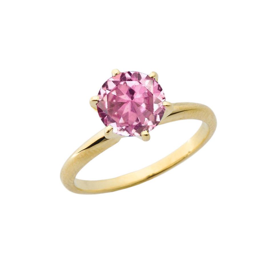 Gold 3.0 ct Lab Created Solitaire Engagement Ring (Available in Yellow/Rose/White Gold)