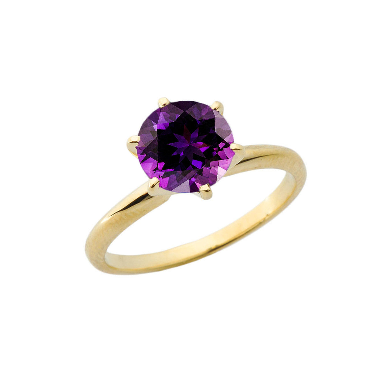 Gold 3.0 ct Lab Created Solitaire Engagement Ring (Available in Yellow/Rose/White Gold)