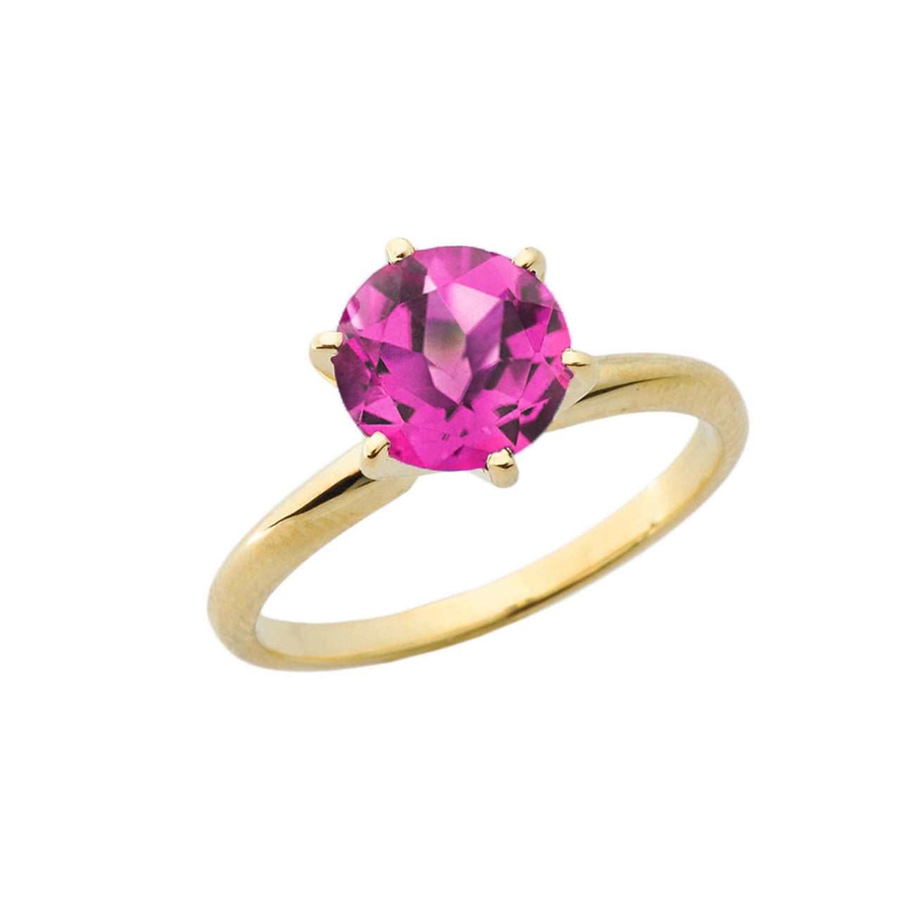 Gold 3.0 ct Lab Created Solitaire Engagement Ring (Available in Yellow/Rose/White Gold)