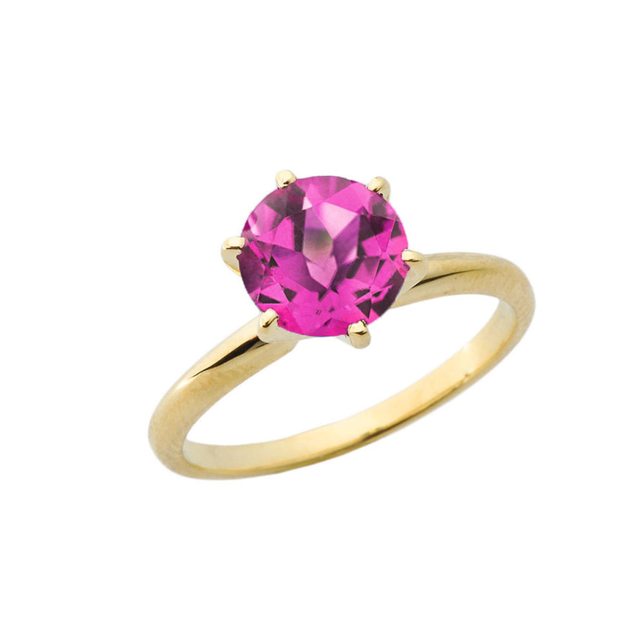 Gold 3.0 ct Lab Created Solitaire Engagement Ring (Available in Yellow/Rose/White Gold)