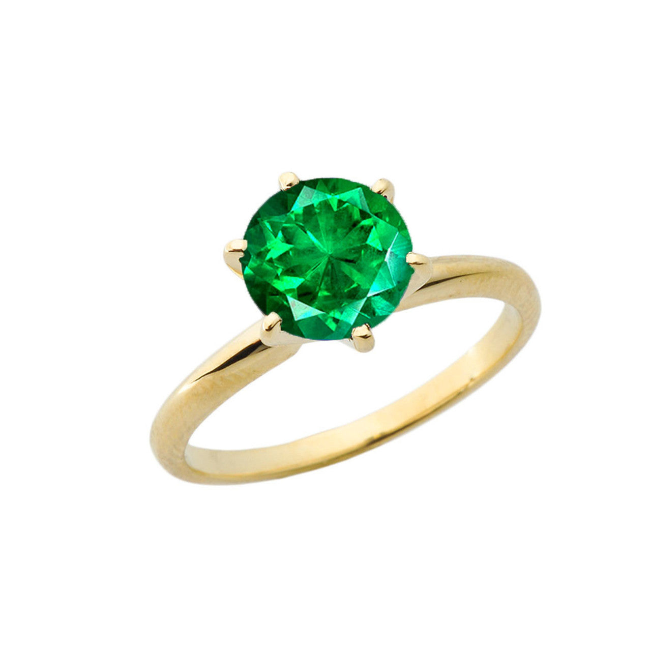 Gold 3.0 ct Lab Created Solitaire Engagement Ring (Available in Yellow/Rose/White Gold)