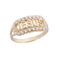 Solid Gold 'JESUS' Ring (Available in Yellow/Rose/White Gold)