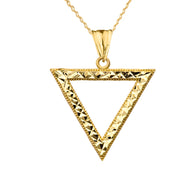 Gold Chic Open Triangle Pendant Necklace (Available in Yellow/Rose/White)