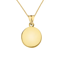 10K/14K Gold Medallion Necklace (Available in Yellow Gold, Rose Gold, White Gold)