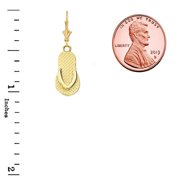 Solid Gold Flip Flop Earrings (Available in Yellow/Rose/White Gold)