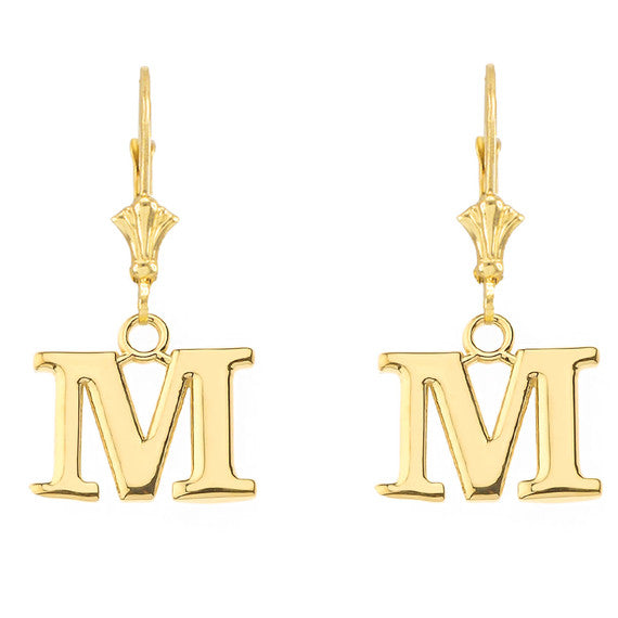 Initial Earrings in 14K (Available in Yellow/Rose/White Gold)