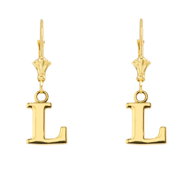 Initial Earrings in 14K (Available in Yellow/Rose/White Gold)