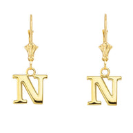 Initial Earrings in 14K (Available in Yellow/Rose/White Gold)