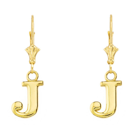 Initial Earrings in 14K (Available in Yellow/Rose/White Gold)