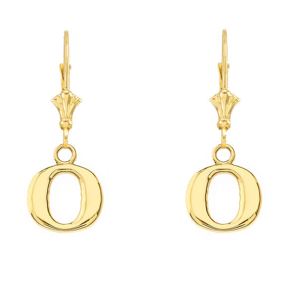 Initial Earrings in 14K (Available in Yellow/Rose/White Gold)