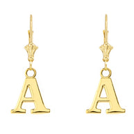 Initial Earrings in 14K (Available in Yellow/Rose/White Gold)