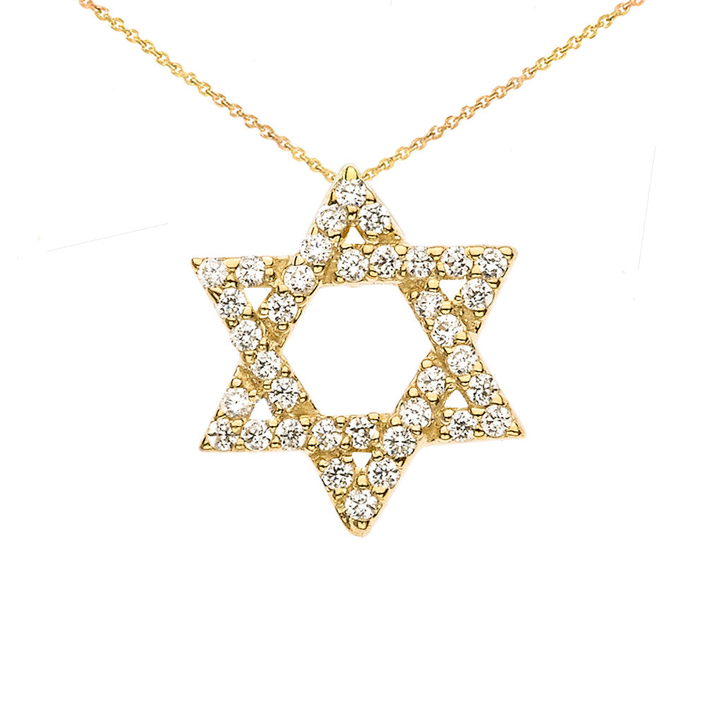 Gold Jewish Star of David with Hidden Bail Pendant Necklace(Available In Yellow/Rose/White Gold)