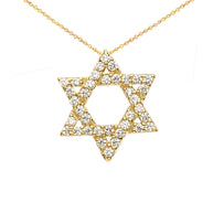 Gold Jewish Star of David with Hidden Bail Pendant Necklace(Available In Yellow/Rose/White Gold)