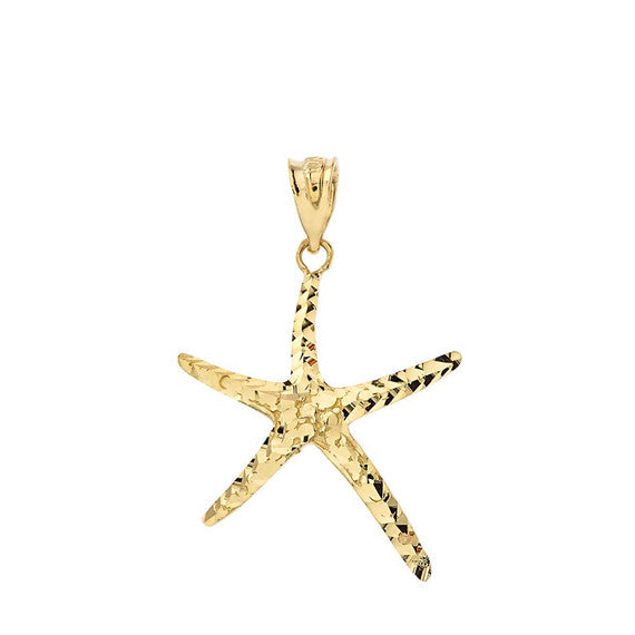 Gold Starfish Pendant Necklace (Available in Yellow/Rose/White)