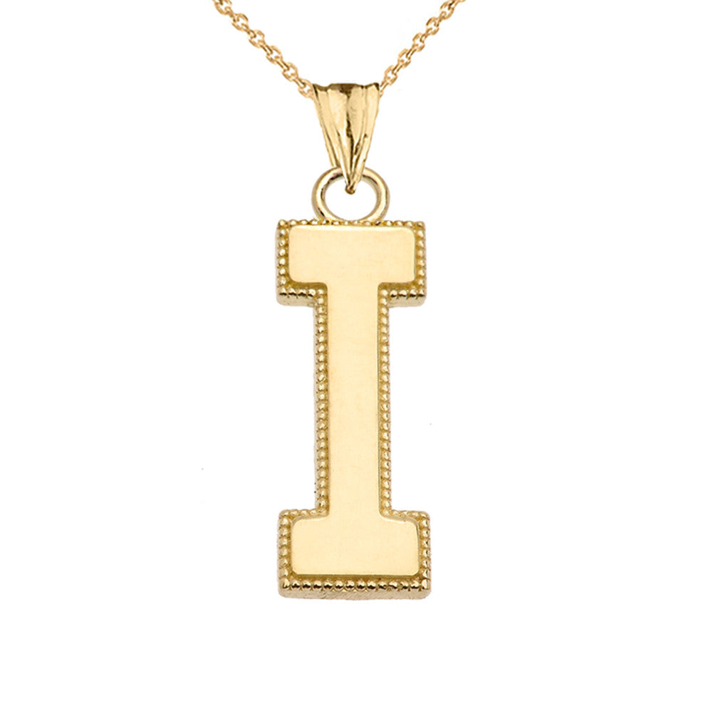 Gold Personalized Milgrain Letter 