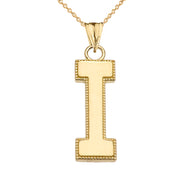 Gold Personalized Milgrain Letter 