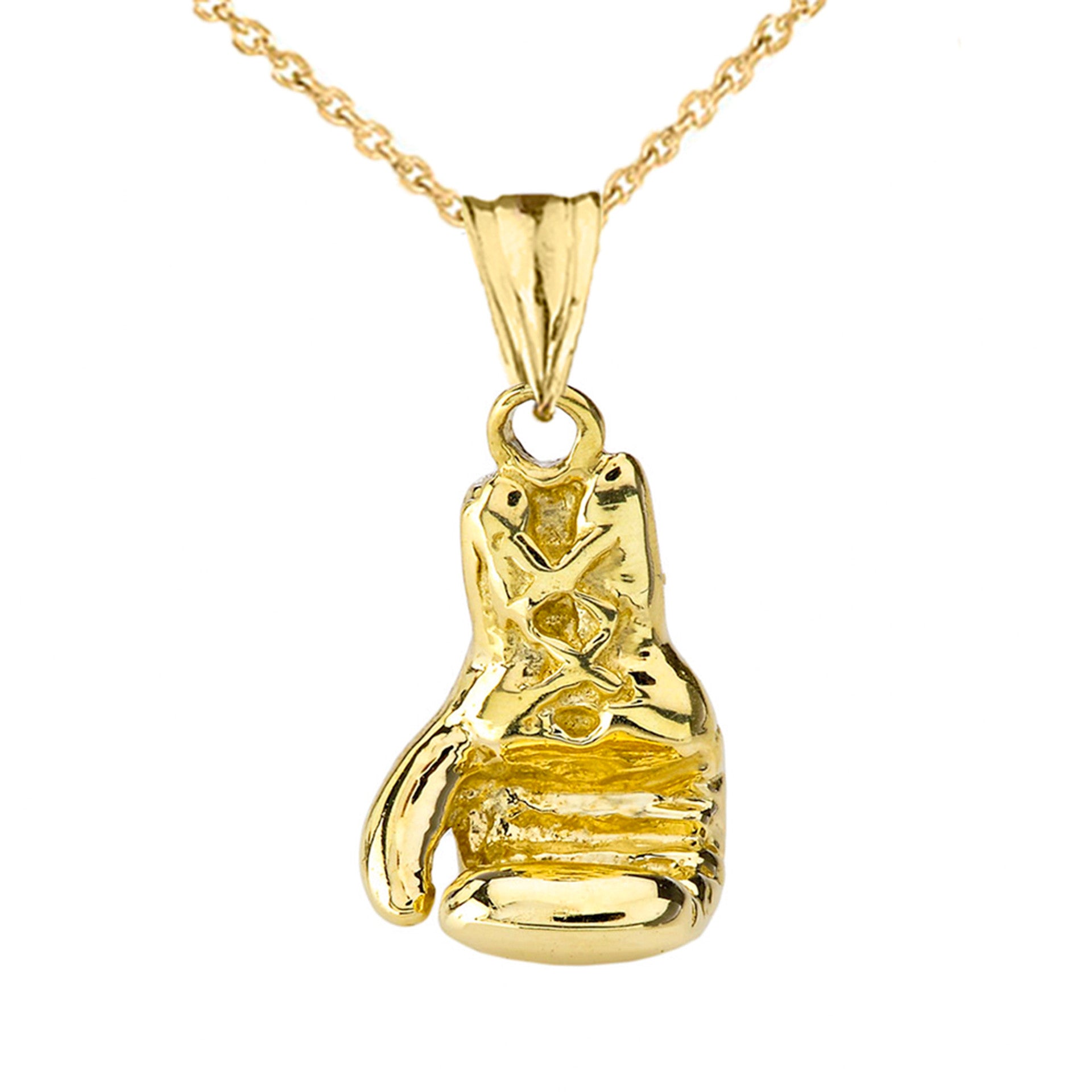 Gold Boxing Glove Pendant Necklace (Available in Yellow/Rose/White Gold)