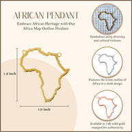 14K Gold Africa Map Pendant Necklace (Available in Yellow/Rose/White Gold)