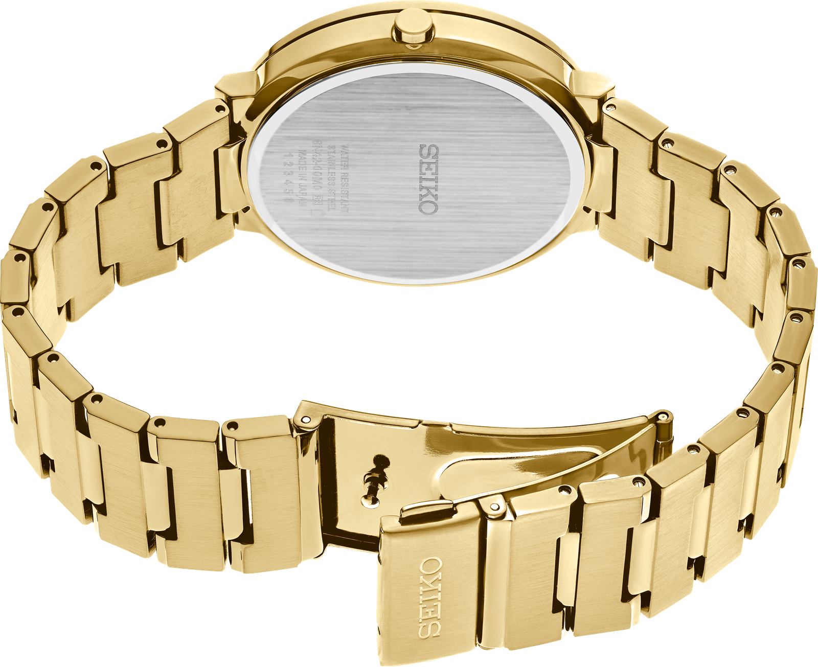Seiko SUR488 Essentials Black Sunray Dial Gold Women's Watch
