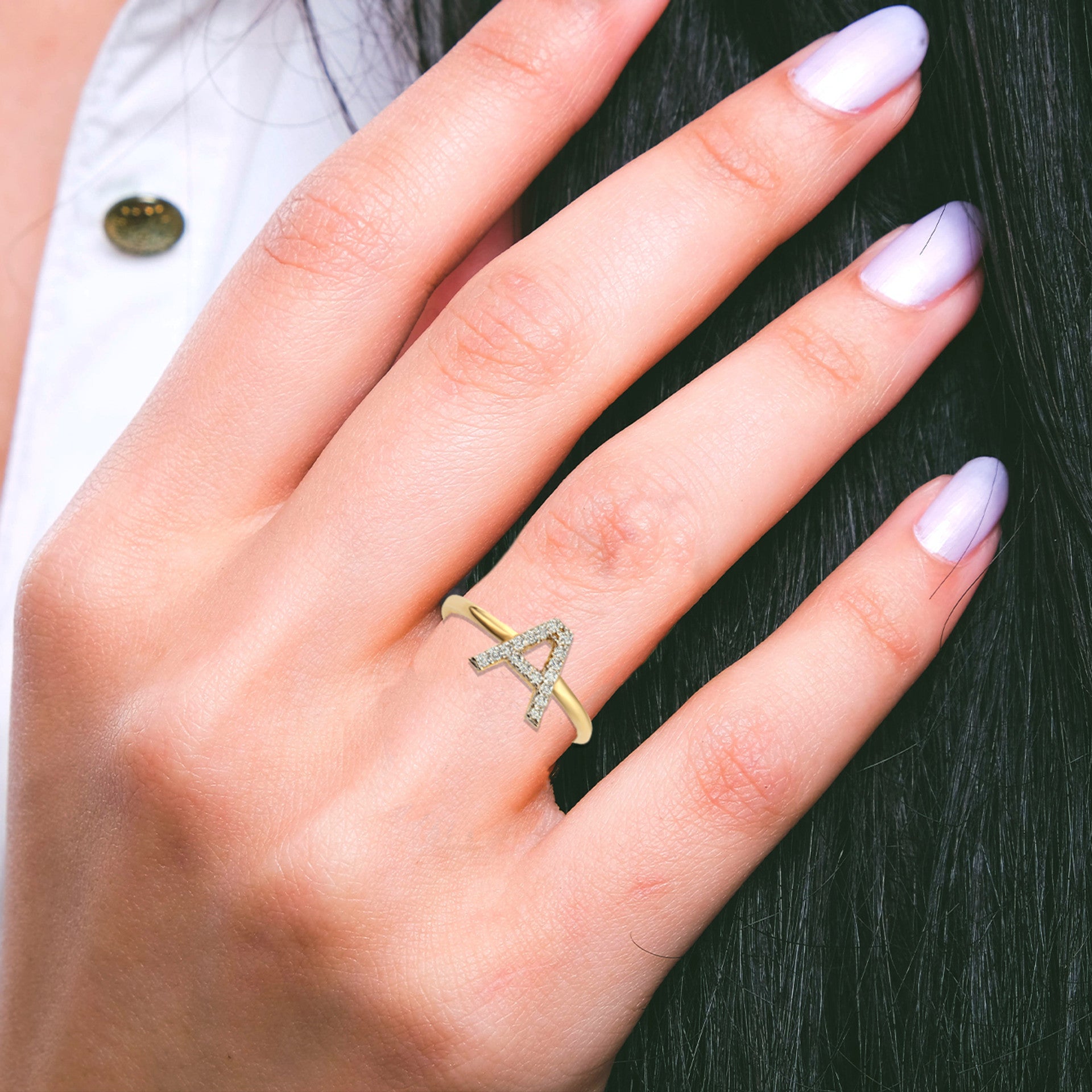 Gold Personalized Diamond Initial 