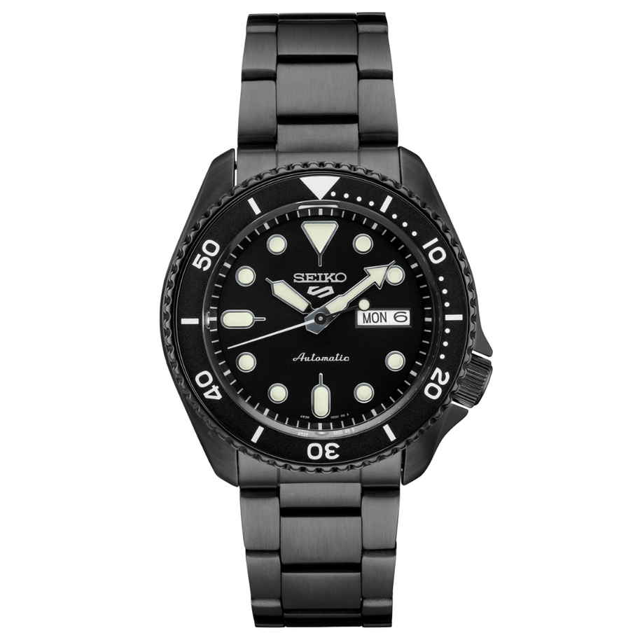 SRPD65 Seiko 5 Sports Black Dial Automatic Stainless Steel Men's Watch