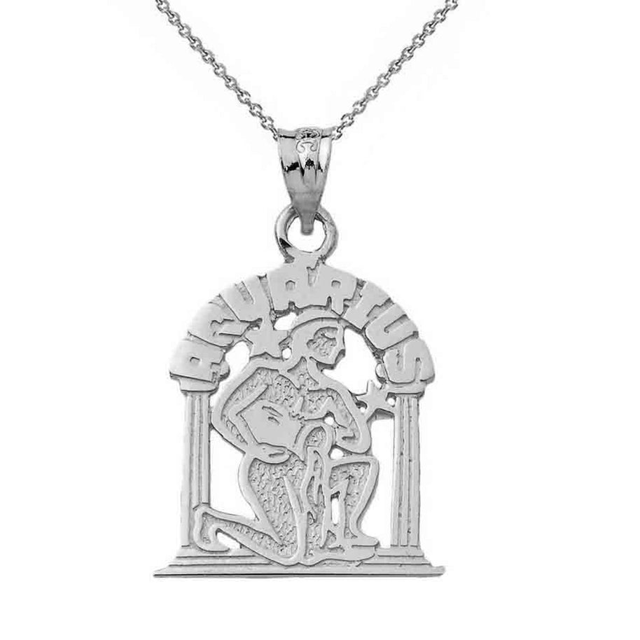 Sterling Silver 12 Zodiac Signs Pendant Necklace