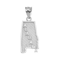 Sterling Silver 50 United States Map Pendant Necklace