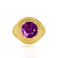 Gold Irish Celtic Trinity Knot Gemstone Rope Ring (Available in Yellow/Rose/White Gold)