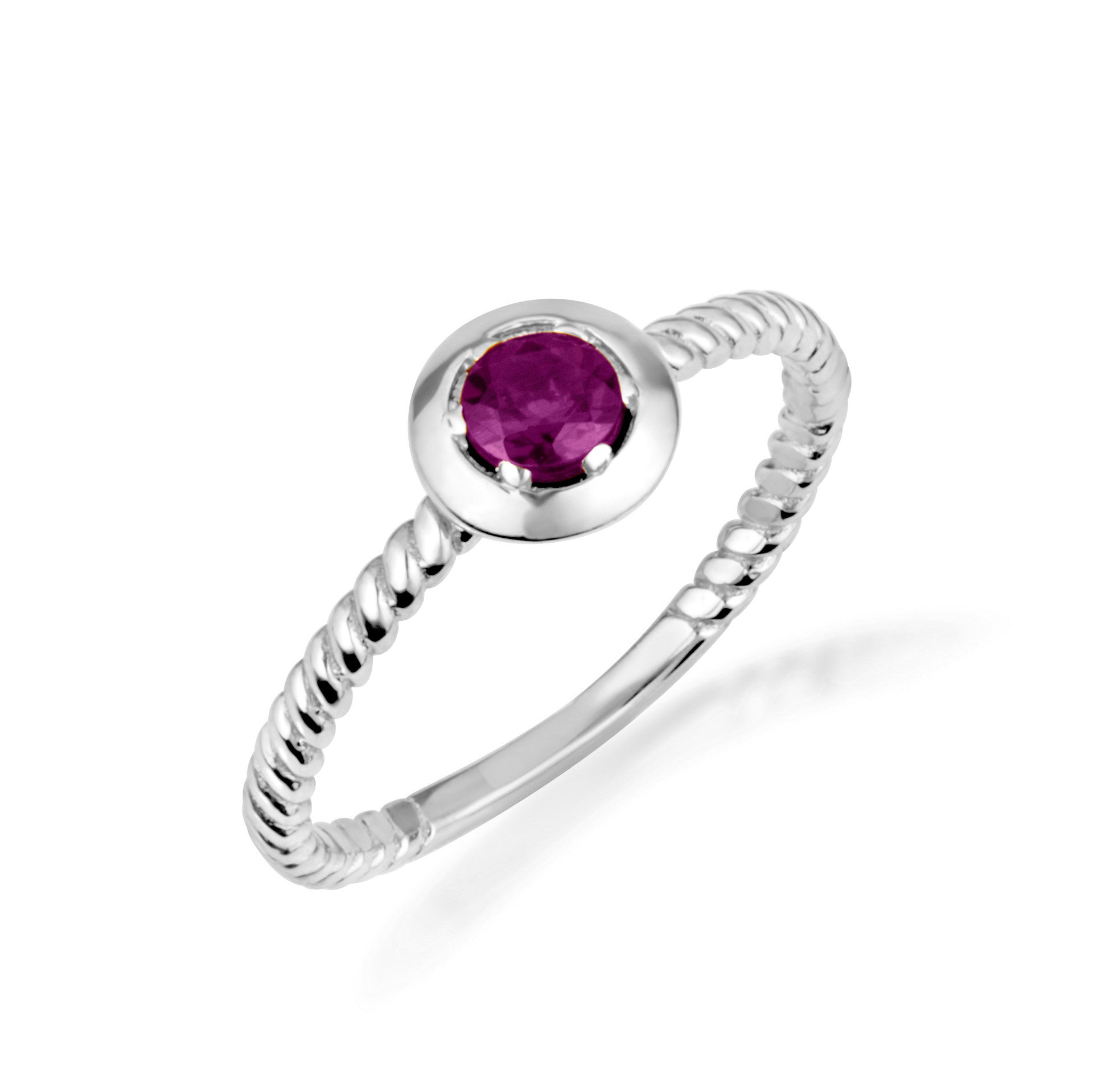 Silver Stackable Custom Birthstone Ring