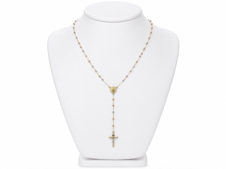 14K Gold Tri Color Rosary