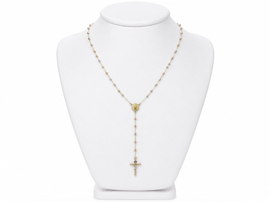 14K Gold Tri Color Rosary